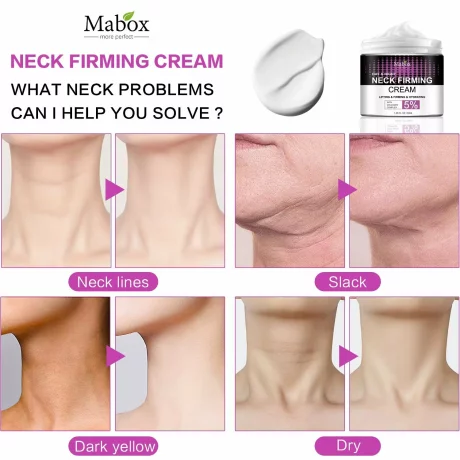 Crema pentru gat si decolteu Mabox Neck Firming Day &amp; Night, Colagen Complex 5%, Retinol, Acid Hialuronic, Ulei de Cocos, Ulei de Jojoba, Aloe Vera, Vitamina E