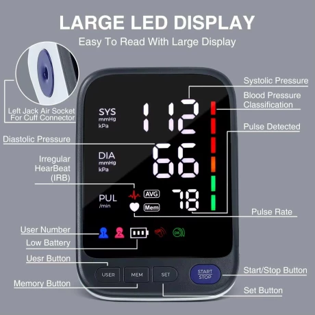 Tensiometru digital, dispozitiv de monitorizare a tensiunii arteriale, Alhena -BP113,