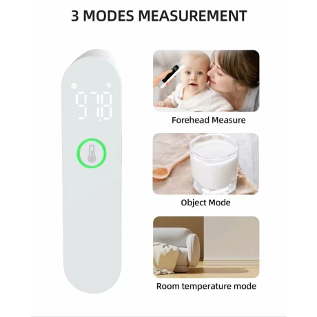 Termometru digital de uz casnic, fără contact, cu infraroșu, pentru frunte și ureche, pentru adulți/bebeluși, electric, Alhena IR-209
