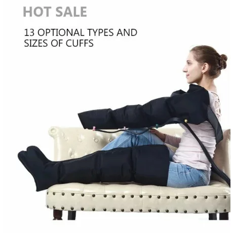 Aparat de presoterapie pentru drenaj limfatic si masaj pntru brat Alhena® M-PRO 3001, 4 X 6 camere de compresie aer, 6 moduri de tratament, marime XL