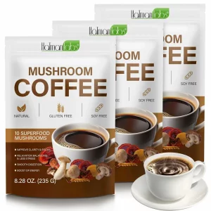 Mushroom Coffee – Cafea Superfood cu 10 Ciuperci Medicinale pentru Energie, Claritate Mentala si Imunitate, Naturala, Fara Gluten si Fara Soia (235 g)