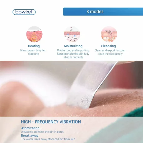 Scrubber cu ultrasunete, lifting facial, ajută la îndepărtarea impurităților, Vibrații cu ultrasunete de 26000 de ori/minut, alb