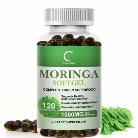 Moringa, boli legate de inflamatie, cancer, diabet, anemie, scaderea energiei si oboseala, artrita, dureri, articulare, reumatismul, alergii si astm, constipatie, dureri de stomac si diaree, 120 cps moi, 1000mg