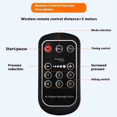 Aparat de presoterapie pentru drenaj limfatic si masaj Alhena® M-PRO 3001, 4 X 6 camere de compresie aer, 6 moduri de tratament, 30-250 mmHg, recuperare medicala, masaj terapeutic, refacere musculara, marimea XXL, negru