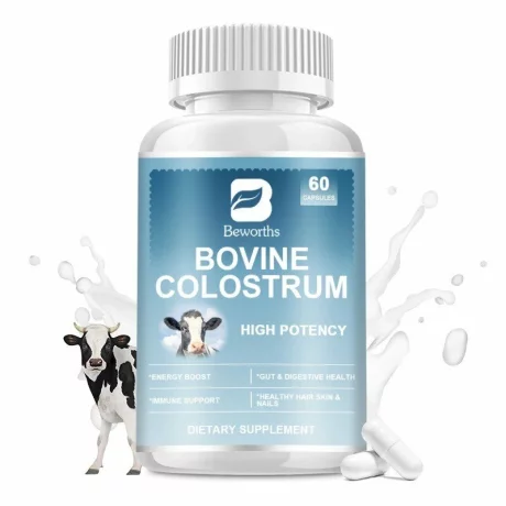 Colostru bovin, favorizeaza digestia, intareste sistemul imunitar, antimicrobian, bogat in nutrienti, 60 capsule