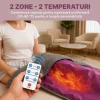 Termocuverta Cu Infrarosu 2 Zone si Patura cu Incalzire Electrica, Alhena® XC-RZT02, Cu Maneci Si Telecomanda, Incalzire Uniforma Pentru Tratamente Corporale, Relaxare Si Slabire