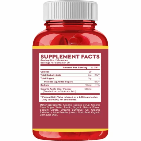 Gummies cu Otet de Mere, Detoxifiere Naturala, Curatare Organism, Sustine Pierderea in Greutate – Aroma Naturala de Mar, Digestie Sanatoasa, Metabolism Activ, Supliment Alimentar, 60 buc