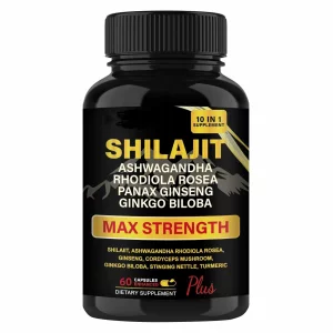 Shilajit Capsule Ashwagandha Max Strength Energetic, Supliment alimentar 60 Capsule Himalayan Shilajit