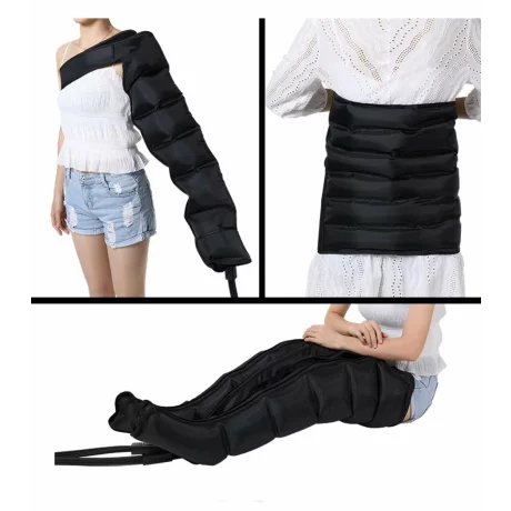 Aparat de presoterapie pentru drenaj limfatic si masaj pntru brat Alhena® M-PRO 3001, 4 X 6 camere de compresie aer, 6 moduri de tratament, marime XL