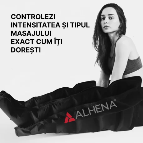 Aparat de presoterapie pentru drenaj limfatic si masaj pntru brat Alhena® M-PRO 3001, 4 X 6 camere de compresie aer, 6 moduri de tratament, marime XL