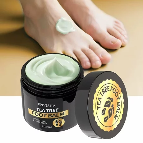 Cremă reparatoare vegană Alhena®, pentru picioare și mâini, hidrateaza în profunzime, calmează, îndepărtează pielea moartă, balsam pentru picioare cu arbore de ceai, 60g