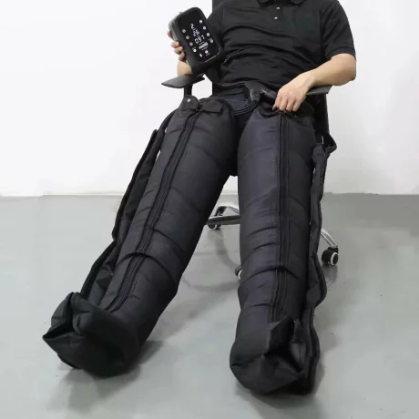 Aparat de presoterapie pentru drenaj limfatic si masaj Alhena® M-PRO 3001, 2 X 4 camere de compresie aer, 6 moduri de tratament, XL