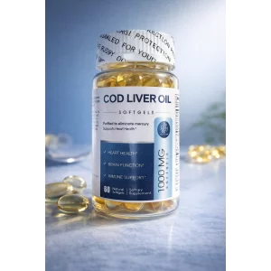 Ulei de ficat de cod capsule moi, Ulei de pește de mare adâncime, Supliment DHA EPA