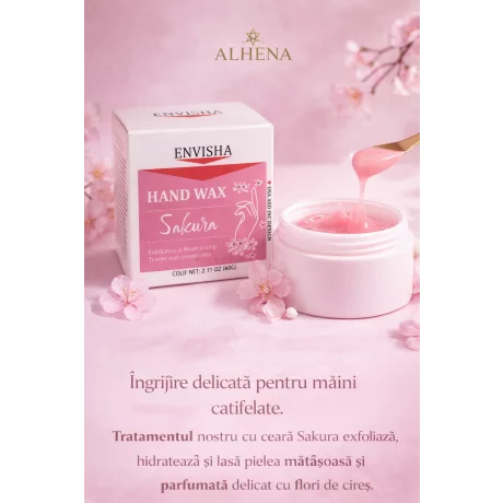 Masca de ingrijire a mainilor Alhena®, ingrijire delicata pentru maini catifelate, exfolianta, hranitoare, crema hidratanta pentru piele parafina cu aroma decirese, 60g
