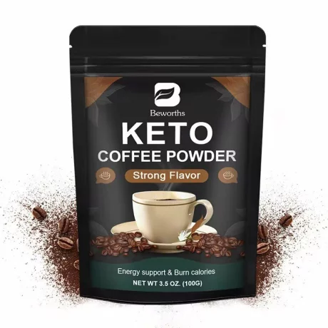 Super-Cafea Keto, Supliment pentru suprimarea poftei de mancare pentru slabire - Energie, sanatate si frumusete, Cafea instant, 100g