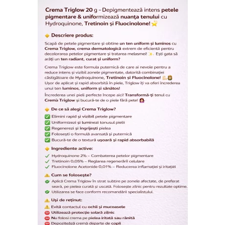 Triglow, crema depigmentanta, 20g