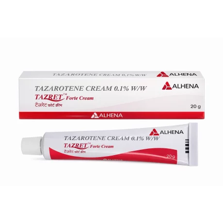 Crema Tazret 0.1%, Tazarotena, Glenmark, 20gr – Solutia Avansata pentru Combaterea Acneei si Regenerarea Pielii, tratament psoriazis, riduri, acnee