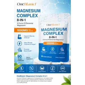 Magnesium Complex 8-în-1 – Energie, Relaxare și Susținere zilnică , 90 capsule moi, 1000mg💙