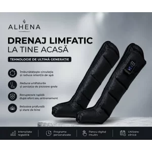 Aparat masaj terapeutic picioare gambe și coapse, drenaj limfatic, cu compresie pneumatică sub presiune a aerului 30-250 mmHg, masaj refacere musculara, relaxare dureri și inflamație picioare, 3003D