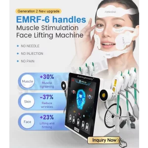 Aparat inteligent de electroliza facia, Tehnologie revolutionara anti aging, RF cu 6 mânere și ecran tactil de 15 inci,  Lifting facial cu microcurent EMS nechirurgical, noninvaziv