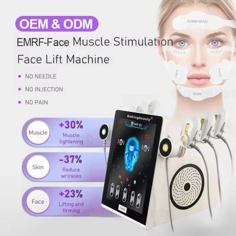 Aparat inteligent de electroliza facia, Tehnologie revolutionara anti aging, RF cu 6 mânere și ecran tactil de 15 inci,  Lifting facial cu microcurent EMS nechirurgical, noninvaziv