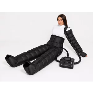 Aparat de presoterapie si drenaj limfatic , pantalon talie înaltă si mână 3x8 camere de compresie aer, 6 moduri de tratament,mărimea XL