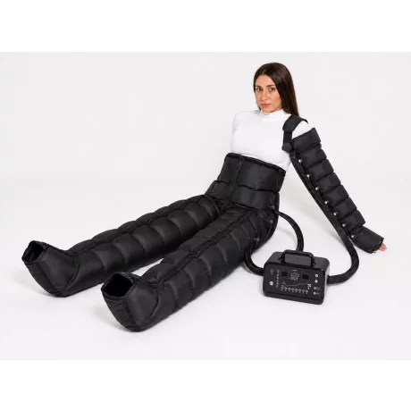 Aparat de presoterapie si drenaj limfatic , pantalon talie înaltă si mână 3x8 camere de compresie aer, 6 moduri de tratament,mărimea XL