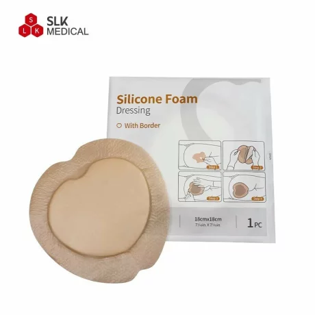 Pansament antiescara, ulcere varicoase, Alhena®, incizii operatorii, utilizat pentru rani cu exudare puternica, din spuma cu adeziv siliconic cu margine blanda, ingrijirea ranilor, 18X18 cm, 1 buc