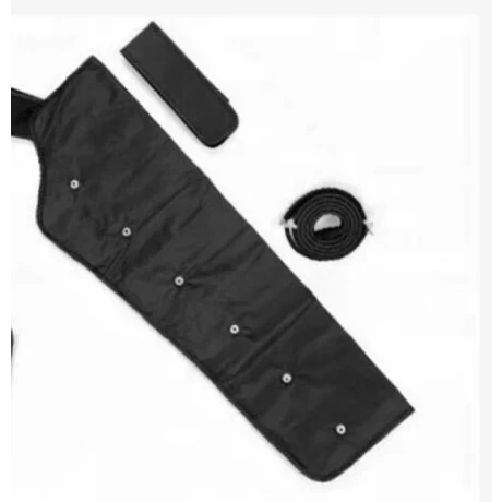 Aparat de presoterapie pentru drenaj limfatic, pantalon talie inalta plus mana, Alhena®M-PRO 3001, 3X6 camere de compresie aer, 6 moduri de tratament, 30-250 mmHg, recuperare medicala, anticelulitic, limfedem, marimea XL, 142/83 negru