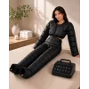 Aparat de presoterapie pentru drenaj limfatic, 8 camere de compresie, pantalon talie inalta si brate, 6 moduri de tratament, 30-250 mmHg, recuperare medicala, masaj terapeutic, refacere musculara, marimea XL, negru Alhena®M-PRO 3001,