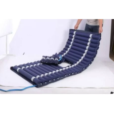 Saltea antiescara cu compresor ultrasilentios Maidesite C01, Presiune Alternativa, dimensiuni 200/90cm, orificiu toaleta, Pompa inclusa, Albastru/Alb