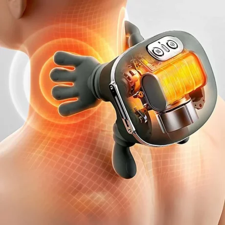 Aparat masaj cervical gat si umeri 4D cu incalzire, profesional, fara fir, masaj ce imita mana umana, 3 moduri
