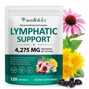 Capsule pentru drenaj limfatic, Suport pentru sănătate limfatică, Sănătatea ficatului, Suport Imunitar, Capsule moi, 120 buc