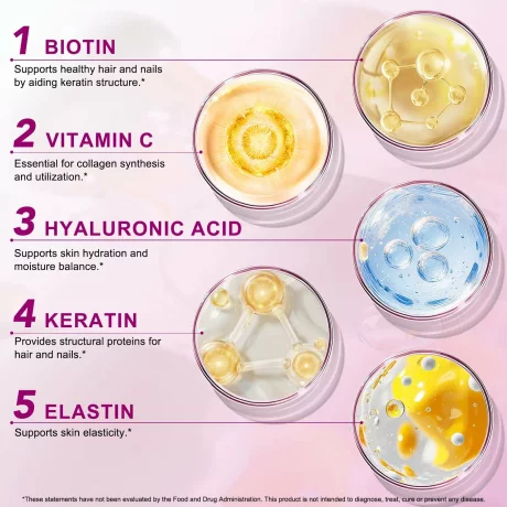 Pudră de colagen cu peptide, Flexibilitatea articulațiilor, Biotină,  Vitamina C, Susține sănătatea părului și a unghiilor